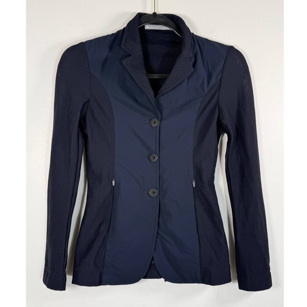 R.J. Classics Show Coat Youth 14R HJ2012 Navy Blue Equestrian Riding Jacket EUC